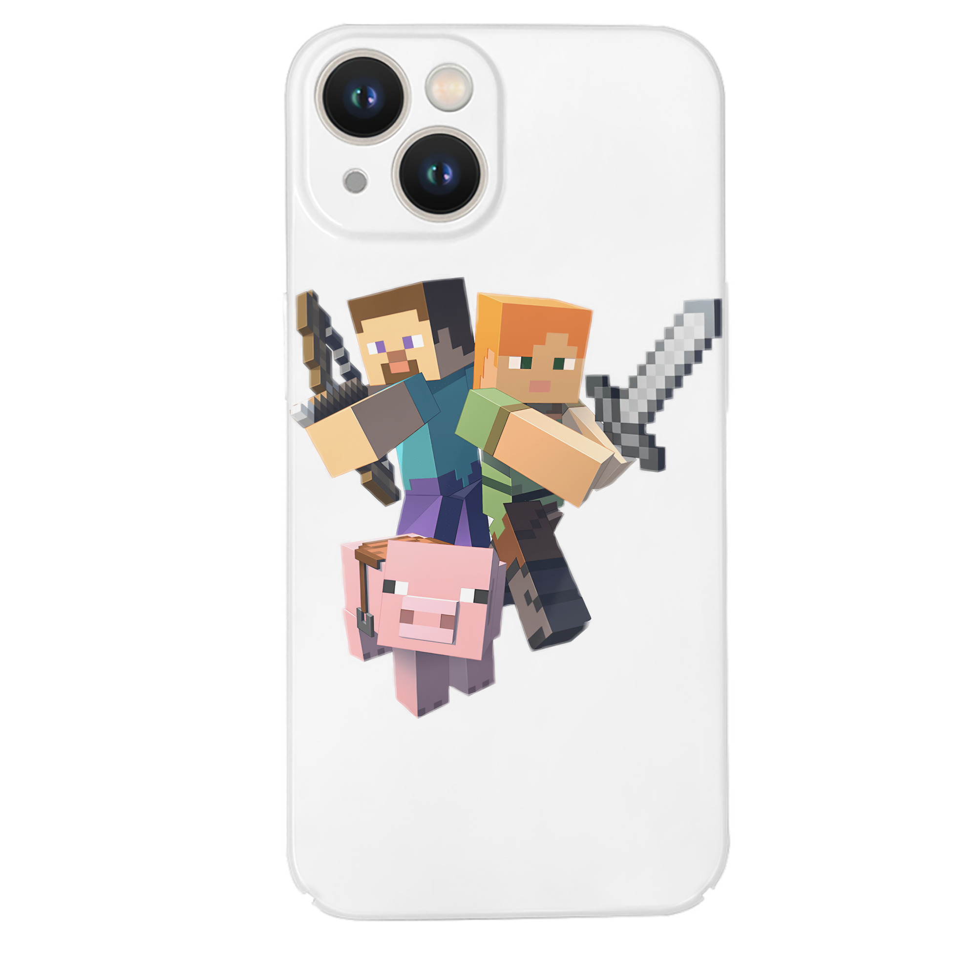 （画像用） マインクラフト ブロックの世界 Minecraft MC Block world 【iPhone 14シリーズ対応】ハードケース